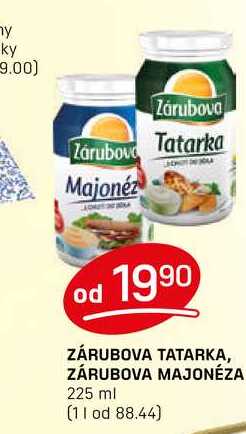 ZÁRUBOVA TATARKA, ZÁRUBOVA MAJONÉZA 225 ml 