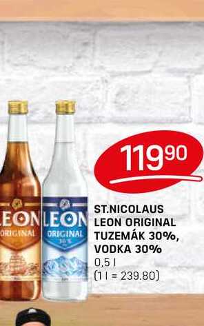 ST.NICOLAUS LEON ORIGINAL TUZEMÁK 30%, VODKA 30% 0,5l