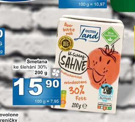 Smetana ke šlehání 30% 200 g