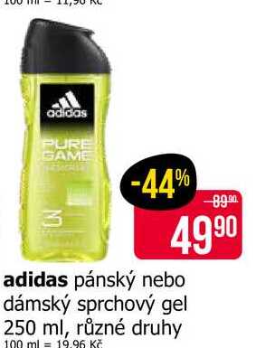 adidas pánský sprchový gel 250 ml, různé druhy 