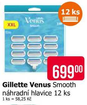 Gillette Venus Smooth náhradní hlavice 12 ks 