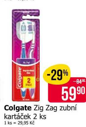 Colgate Zig Zag zubní kartáček 2 ks