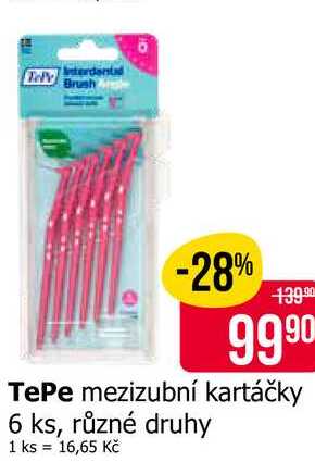 TePe mezizubní kartáčky 6 ks, různé druhy