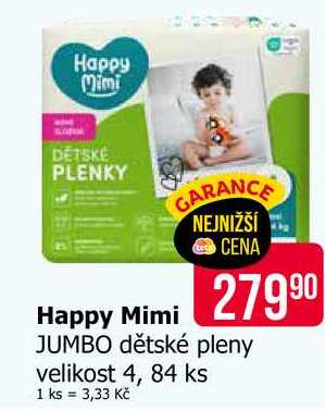 Happy Mimi dětské pleny velikost 4, 84 ks 