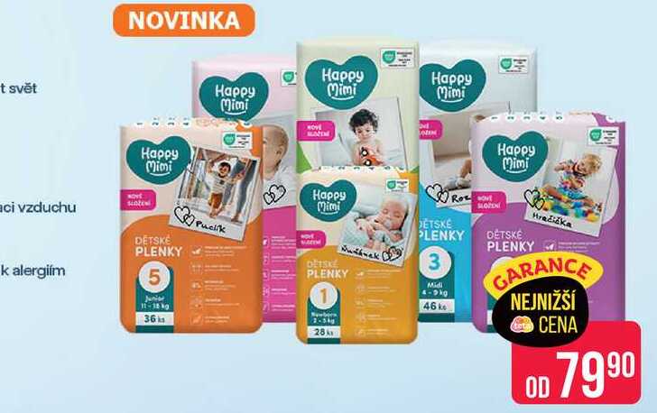 Happy Mimi DĚTSKÉ PLENKY, různé velikosti