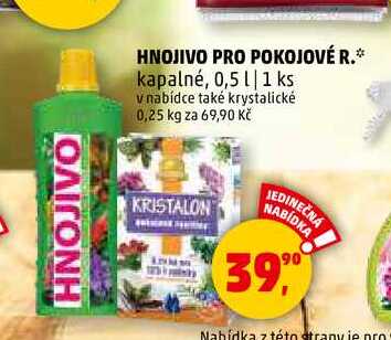 HNOJIVO PRO POKOJOVÉ ROSTLINY, 0,5 l