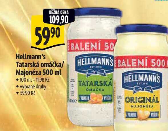   Hellmann's Tatarská omáčka/ Majonéza 500 ml   