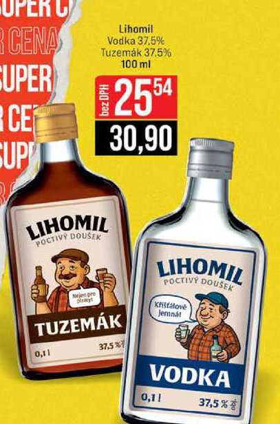 Lihomil Vodka 37.5% Tuzemȧk 37.5% 100 ml 