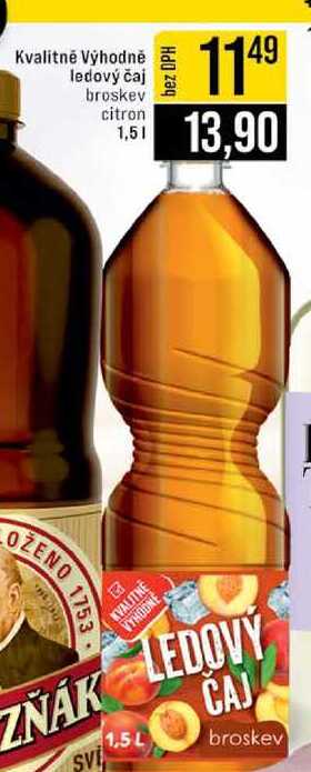 Kvalitně Výhodně ledový čaj broskev citron 1,5l