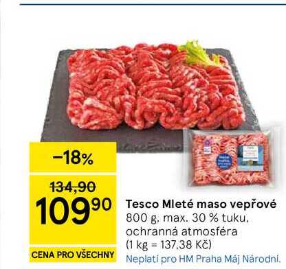 Tesco Mleté maso vepřové, 800 g 