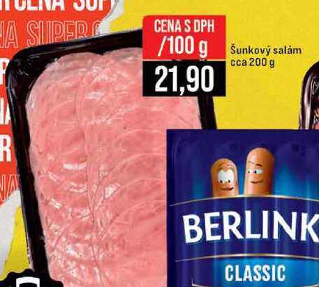 Šunkový salám cca 200 g 100g