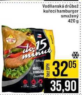 Vodňanská drůbež kuřecí hamburger smažený 420 g