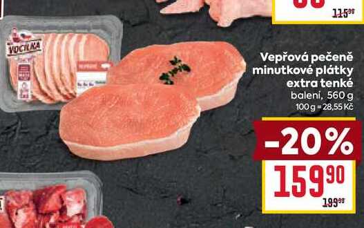 Vepřová pečeně minutkové plátky extra tenké baleni, 560 g 