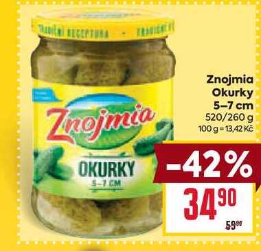 Znojmia Okurky 5-7 cm 520/260 g 