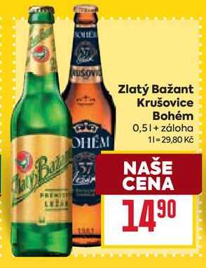 Zlatý Bažant Krušovice Bohém 0,5l 