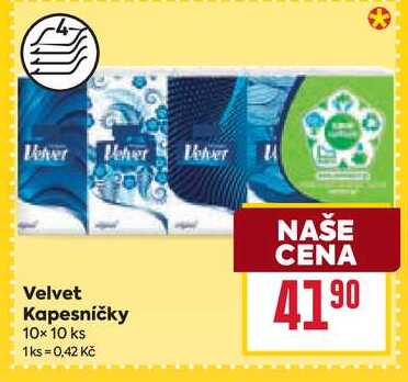 Velvet Kapesníčky 10x10 ks