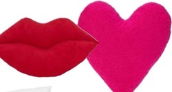 Polštářek srdce a pusa