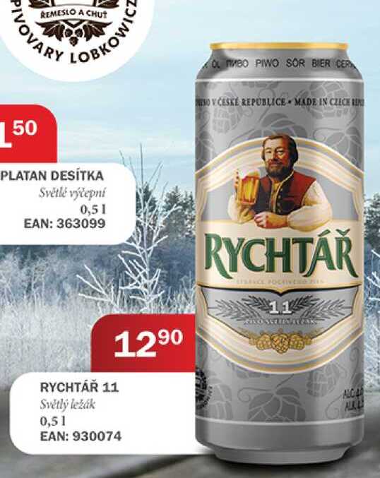 RYCHTÁŘ 11 Světlý ležák 0,51ALC ALK  