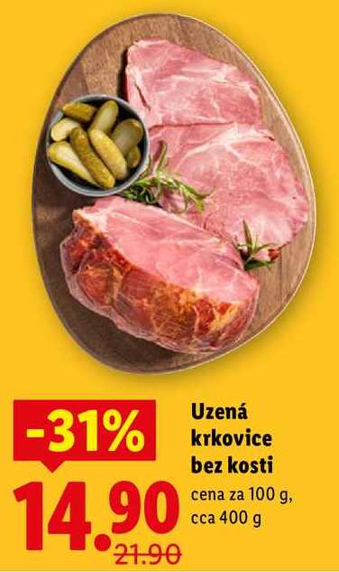 Uzená krkovice bez kosti, cena za 100 g
