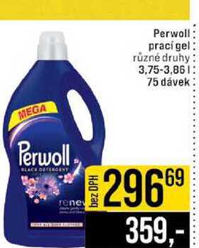 Perwoll prací gel různé druhy 3,75-3,86l 75 dávek 