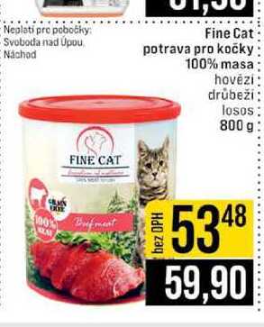 Fine Cat potrava pro kočky 100% masa hovězí drůbeži losos 800 g