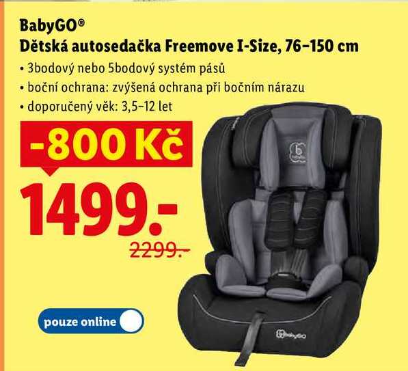 BabyGO Dětská autosedačka Freemove I-Size, 76-150 cm 