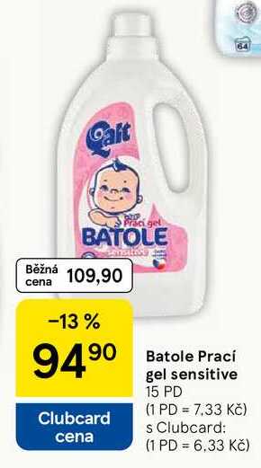 Batole Prací gel sensitive, 15 PD 