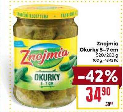 Znojmia Okurky 5-7 cm 520/260 g