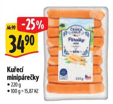 Kuřecí minipárečky, 220 g