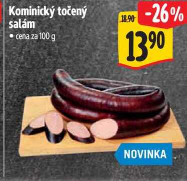 Kominický točený salám, cena za 100 g 