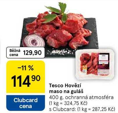 Tesco Hovězí maso na guláš, 400 g 