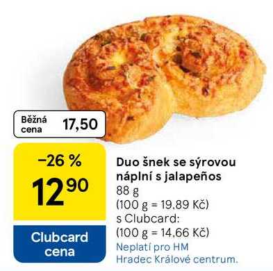 Duo šnek se sýrovou náplní s jalapeños, 88 g 