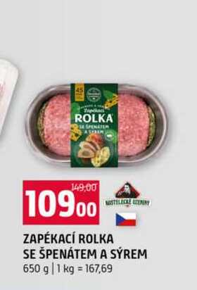 ZAPÉKACÍ ROLKA SE ŠPENÁTEM A SÝREM 650 g 