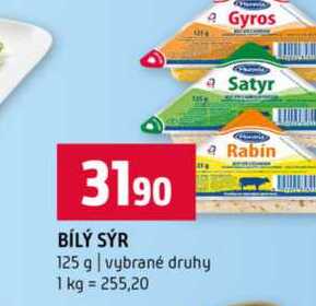 BÍLÝ SÝR 125 g vybrané druhy 