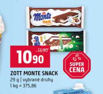 ZOTT MONTE SNACK 29 g vybrané druhy 