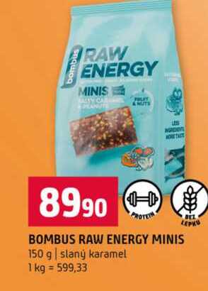 BOMBUS RAW ENERGY MINIS 150 g slaný karamel 