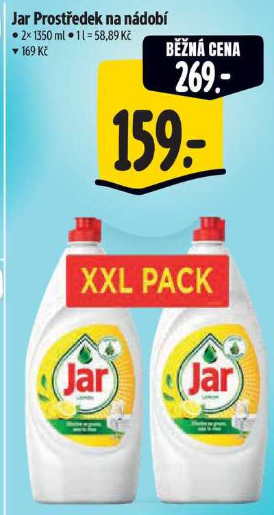 Jar Prostředek na nádobí, 2x 1350 ml