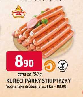 Kuřecí párky 100g striptýzky