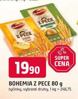 BOHEMIA Z PECE 80 g tyčinky, vybrané druhy