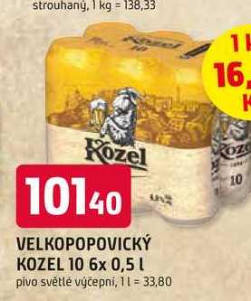 VELKOPOPOVICKÝ KOZEL 10° 6x 0,5l pivo světlé výčepní