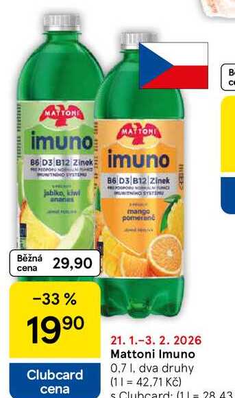 Mattoni Imuno, 0.7 l, dva druhy  