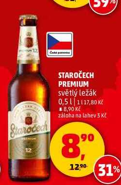 STAROČECH PREMIUM světlý ležák, 0,5 l