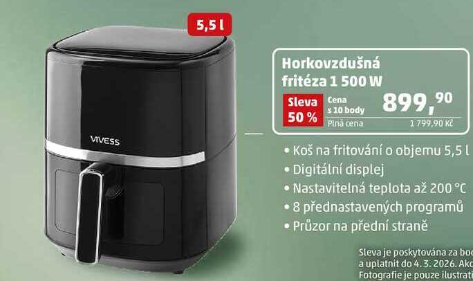 Horkovzdušná fritéza 1 500 W