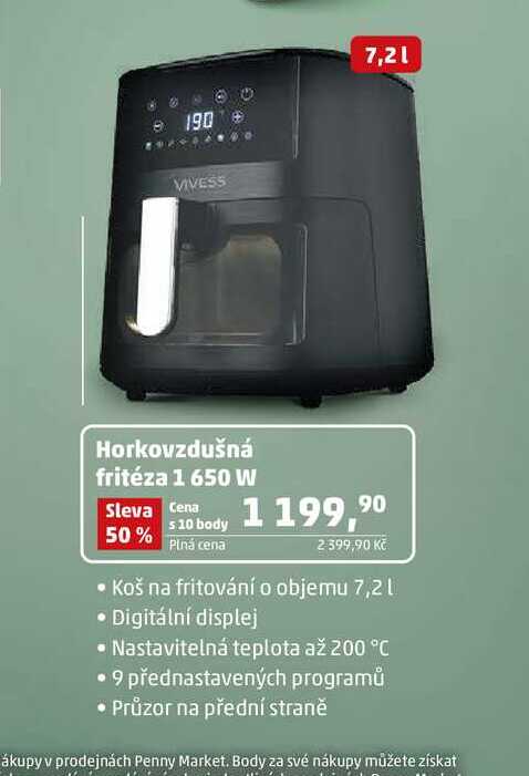 Horkovzdušná fritéza 1 650 W 