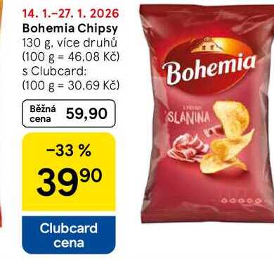 Bohemia Chipsy, 130 g, více druhů 