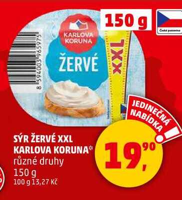 SÝR ŽERVÉ XXL KARLOVA KORUNA, 150 g