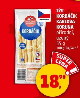 SÝR KORBÁČIK KARLOVA KORUNA, 55 g