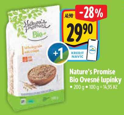 Nature's Promise Bio Ovesné lupínky, 200 g 