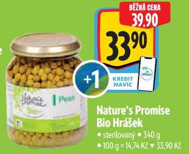 Nature's Promise Bio Hrášek, 340 g