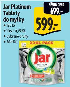 Jar Platinum Tablety do myčky, 125 ks 